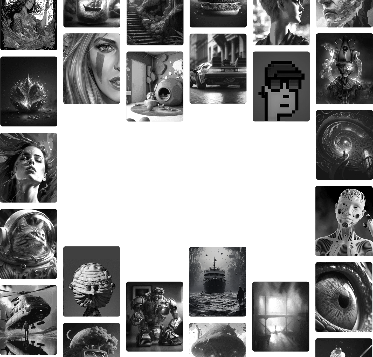 Third Media Web3 Marketing AI Generated Images around an empty canvas